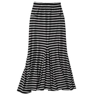 Xhilaration Juniors Godet Maxi Skirt   Black/Ivory Stripe S(3 5)