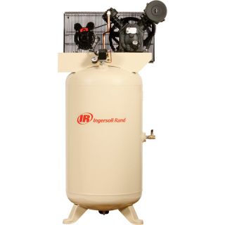 Ingersoll Rand Type 30 Reciprocating Air Compressor   5 HP, 80 Gallon, 200 Volt