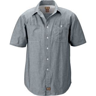 Gravel Gear Chambray Short Sleeve Work Shirt with Teflon   Blue, XL