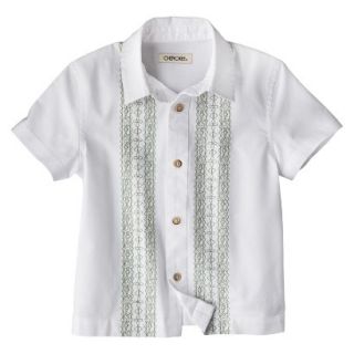 Cherokee Infant Toddler Boys Short Sleeve Havana Buttondown   True White 12 M