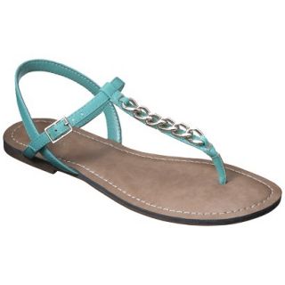 Womens Merona Tracey Chain Sandals   Turquoise 7