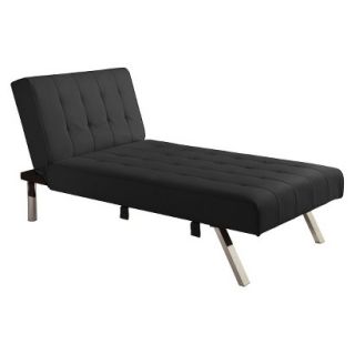 Convertible Chaise Lounge Emily Chaise Lounge   Black