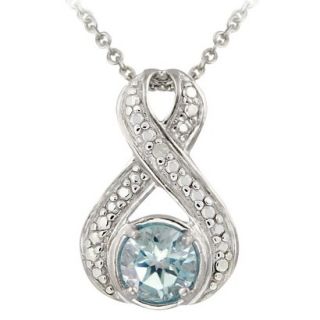 Sterling Silver Diamond Accent Blue Topaz Infinity Necklace