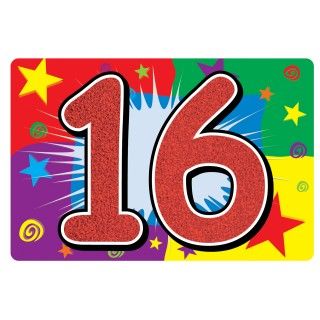 Glittered 16 Sign