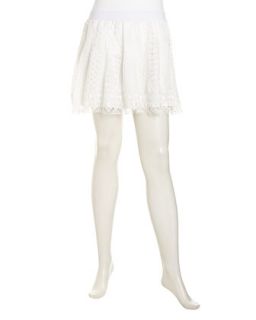 Sabrina Godet Lace Combo Skirt, White