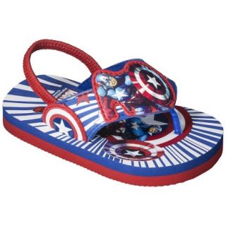 Toddler Boys Captain America Flip Flop Sandals   Blue M