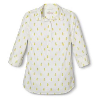 Merona Womens Popover Favorite Shirt   Pineapple Print   S