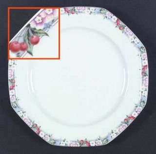 Christopher Stuart Floral Park Dinner Plate, Fine China Dinnerware   Octagonal,