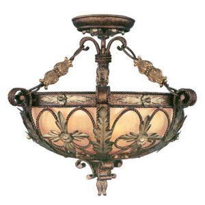 LiveX Lighting LVX 8843 64 Palacial Bronze with Gilded Accents Pomplano Converta
