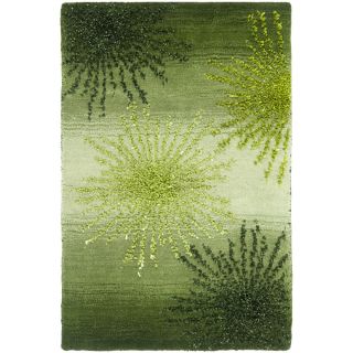 Handmade Soho Burst Green New Zealand Wool Rug (26 X 4)