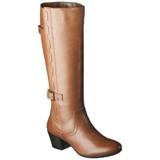 Womens Merona Janie Genuine Leather Tall Boot   Cognac 5.5