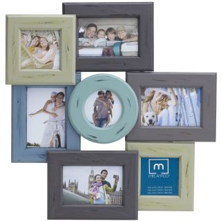 7 Opening Distressed Wood Collage Picture Frame