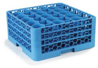 Carlisle Full Size Dishwasher Glass Rack   30 Rounded Compartments, 3 Extenders, Blue