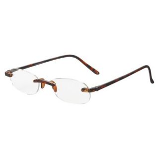 ICU Tortoise Rimless Reading Glasses With Case   +1.5