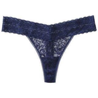 Gilligan & OMalley Womens All Over Lace Thong   Admiral Blue XS