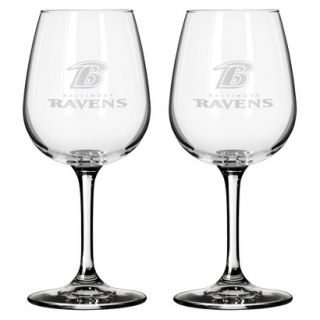 Boelter Brands NFL 2 Pack Baltimore Ravens Wine Glass   12 oz
