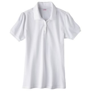 French Toast Girls School Uniform Short Sleeve Fitted Polo   White XL