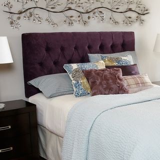 Mozaic Company Humble + Haute Hampton Plum Diamond Tufted Full Upholstered Headboard Purple Size Full