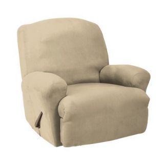 Sure Fit Stretch Suede Recliner Slipcover   Oatmeal