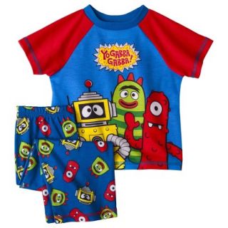 Yo Gabba Gabba Toddler Boys Short Sleeve Pajama Set   Blue 3T