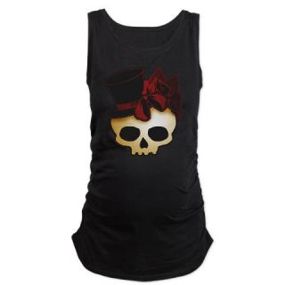  skull hat red_shaded.png Maternity Tank Top