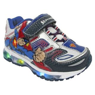 Toddler Boys Superman Light Up Sneakers   Silver 7