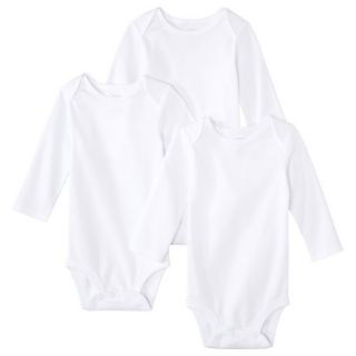 Just One YouMade by Carters Newborn 3 Pack Long sleeve Bodysuit   White NB