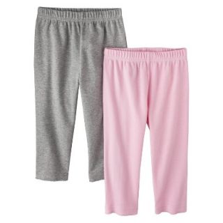 Circo Newborn Girls 2 Pack Pants   Light Pink/Grey 18 M