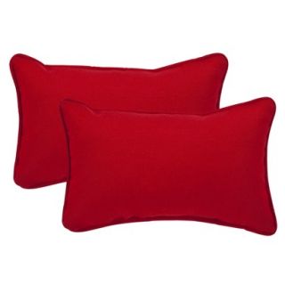 2 Piece Outdoor Rectangular Pillow Set   Red 18
