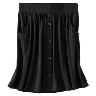 Merona Womens Knit Casual Button Skirt   Black   XS