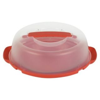 Pyrex Plastic Pie Plate Carrier   Clear/Red