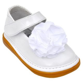 Little Girls Wee Squeak Peony Shoe   White 10