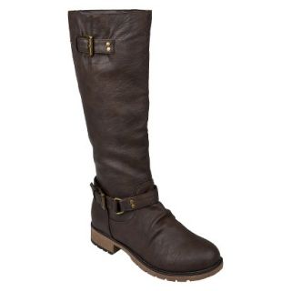 Womens Bamboo By Journee Buckle Boots   Cognac 6