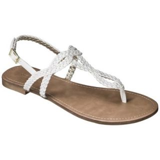 Womens Merona Esma Braided Sandals   White 6.5