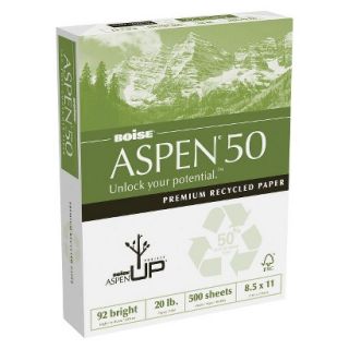 Boise Aspen 50% Recycled Office Paper, 92 Bright, 20 lb   White (5000 Per