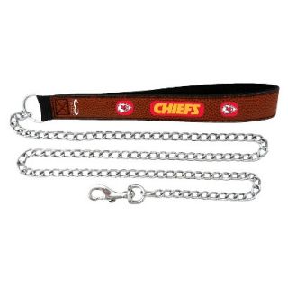 Kansas City Chiefs Football Leather 2.5mm Chain Leash   M
