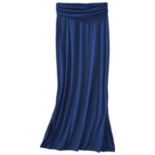 Merona Womens Knit Maxi Skirt w/Ruched Waist   Waterloo Blue   M
