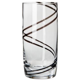 Luigi Bormioli Black Swirl Beverage Glasses Set of 4