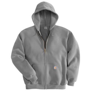 Carhartt Hooded Zip Front Sweatshirt   Heather Gray, 3XL, Big Style, Model K122