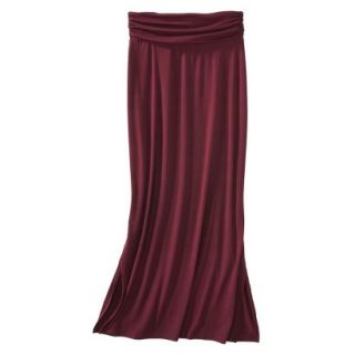 Merona Womens Knit Maxi Skirt w/Ruched Waist   Berry Cobbler   M