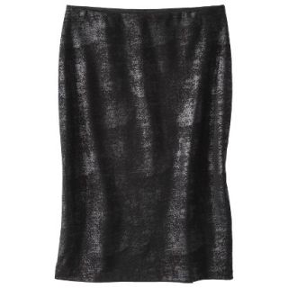 Mossimo Womens Ponte Pencil Skirt   Black Foil L