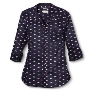 Merona Womens Favorite Button Down Shirt   Xavier Navy   XL