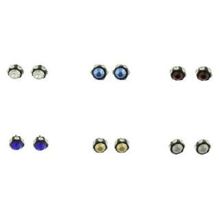 Stud Earring Set of 6   Multicolor