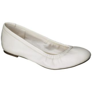 Girls Cherokee Hailey Genuine Leather Ballet Flats   White 3