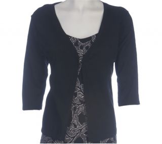 Womens Ojai Clothing Slub Cardigan   Black Short Sleeve Shirts