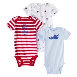 Just One YouMade by Carters Newborn Boys 3 Pack Bodysuit   Blue/Red 3 M