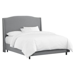 Skyline Queen Bed Skyline Furniture Palermo Wingback Bed   Gray