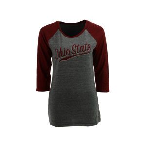 Ohio State Buckeyes NCAA Womens Tri Blend Baseball T Shirt