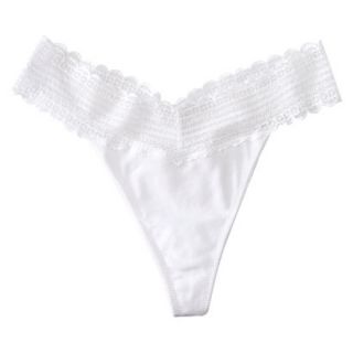 Gilligan & OMalley Womens Cotton Span Thong   True White M