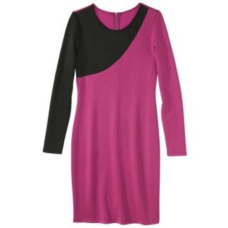 Mossimo Womens Asymmetrical Colorblock Scuba Dress   Sangria/Black XXL